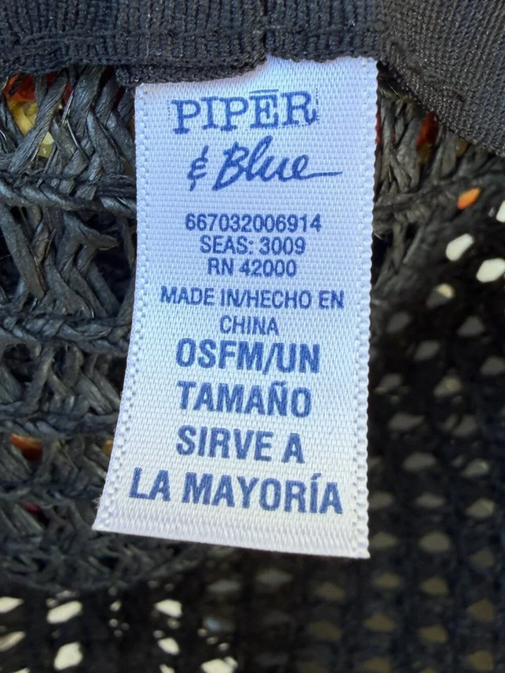 Piper & Blue - Black Sun Hat with Colorful Trim